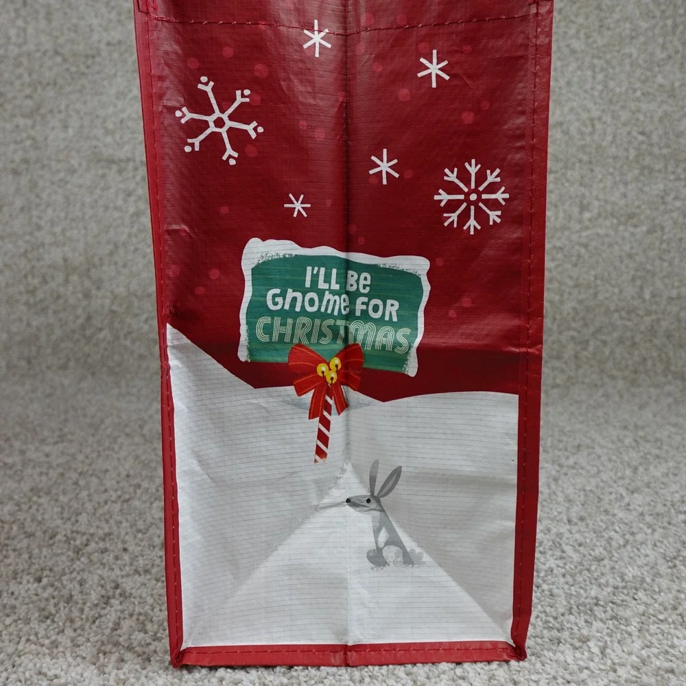 Hallmark Keepsake Reusable Christmas Tote Bag Gnomes Snowman Red LPR3625 2021